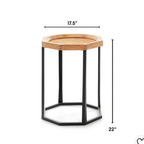 Grayson Wood and Metal Side Table Natural - Finch - Picture 3 of 13
